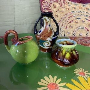 MCM Miniature Vase Trio